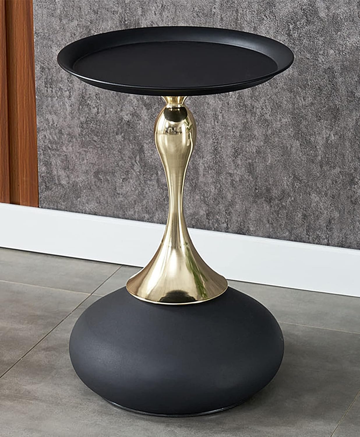 ZS - Modern Luxury Round Oval Base Metal Coffee Table