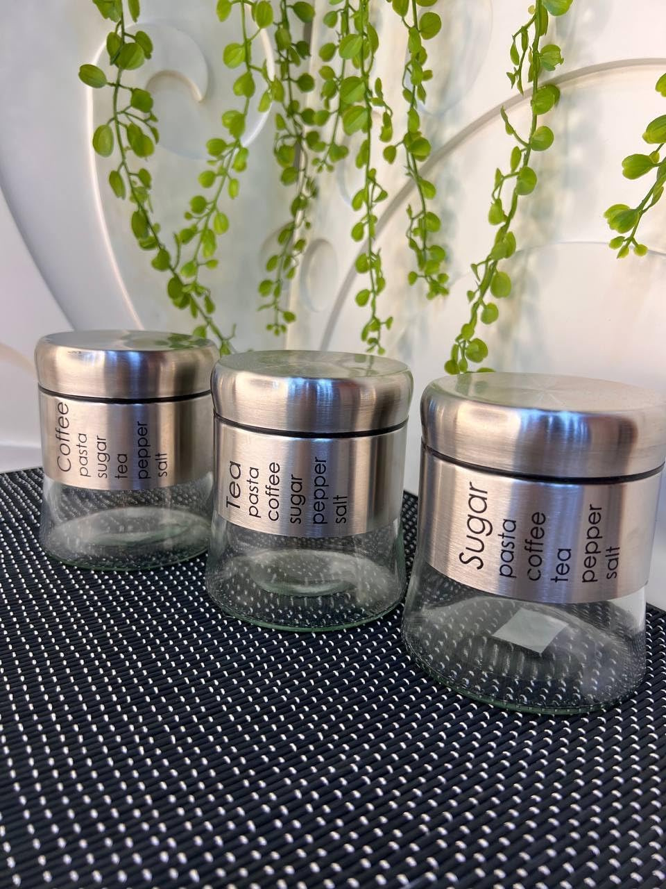 ZS - Set Of 3 Pieces Stainless Steel Airtight Storage Jar Set
