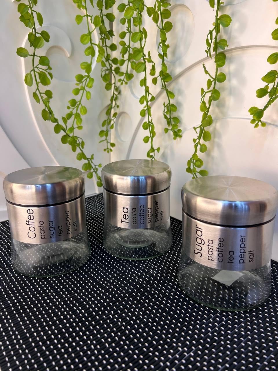 ZS - Set Of 3 Pieces Stainless Steel Airtight Storage Jar Set