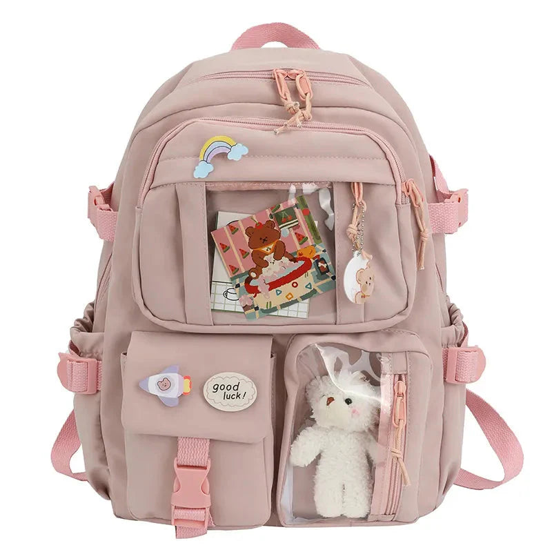 ZS - Trendy Cute - Kawaii Fashion School Bag with Customizable Design & Dolls