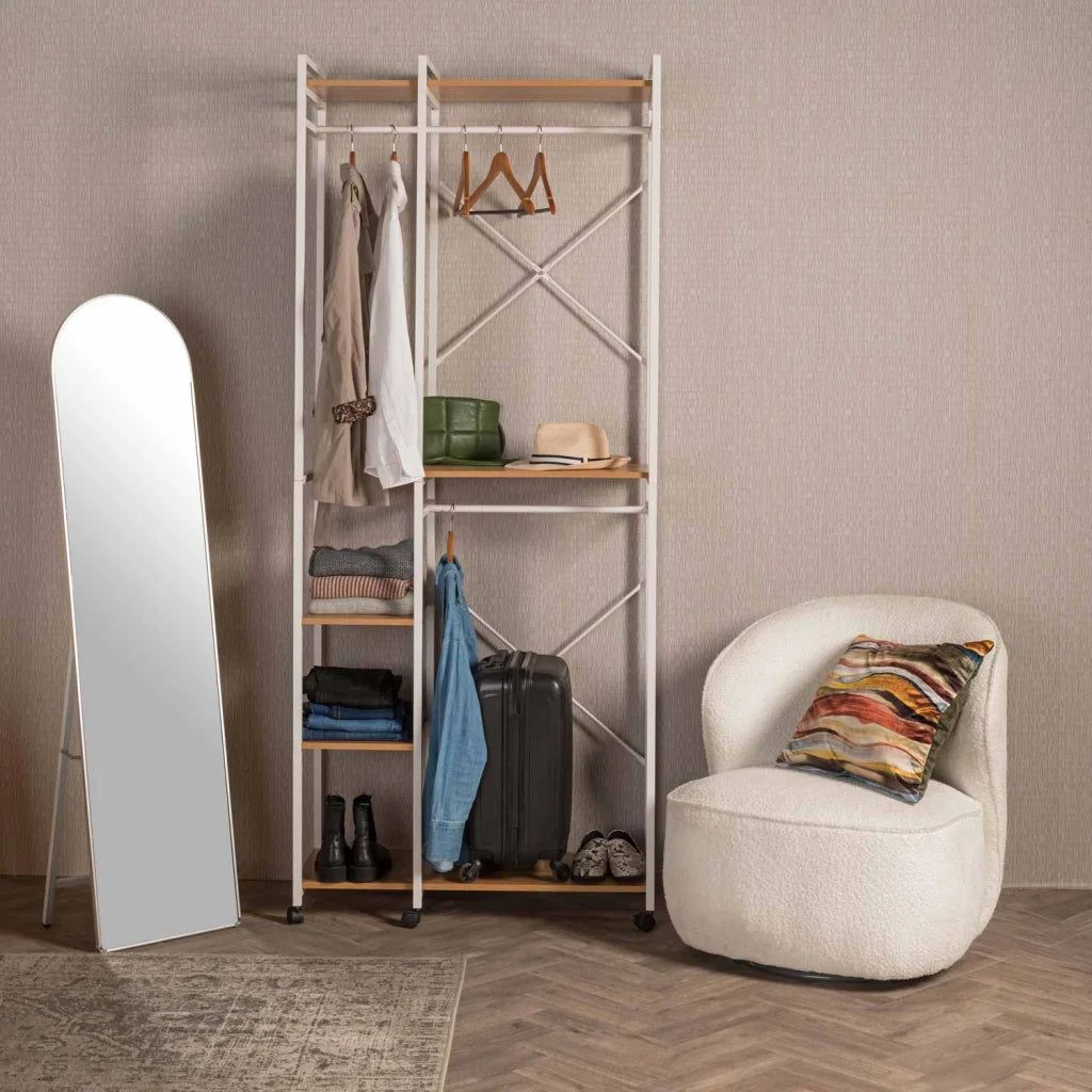 ZS - Free-Standing or Wall-Mount Aluminum Frame Arched Mirror - 146 cm x 36 cm