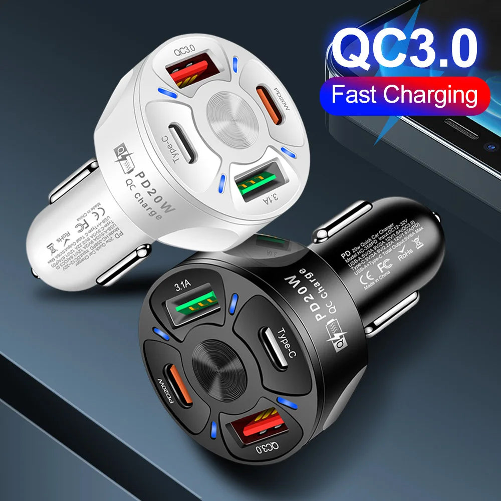 ZS - 4 Port Fast Charging Car Charger