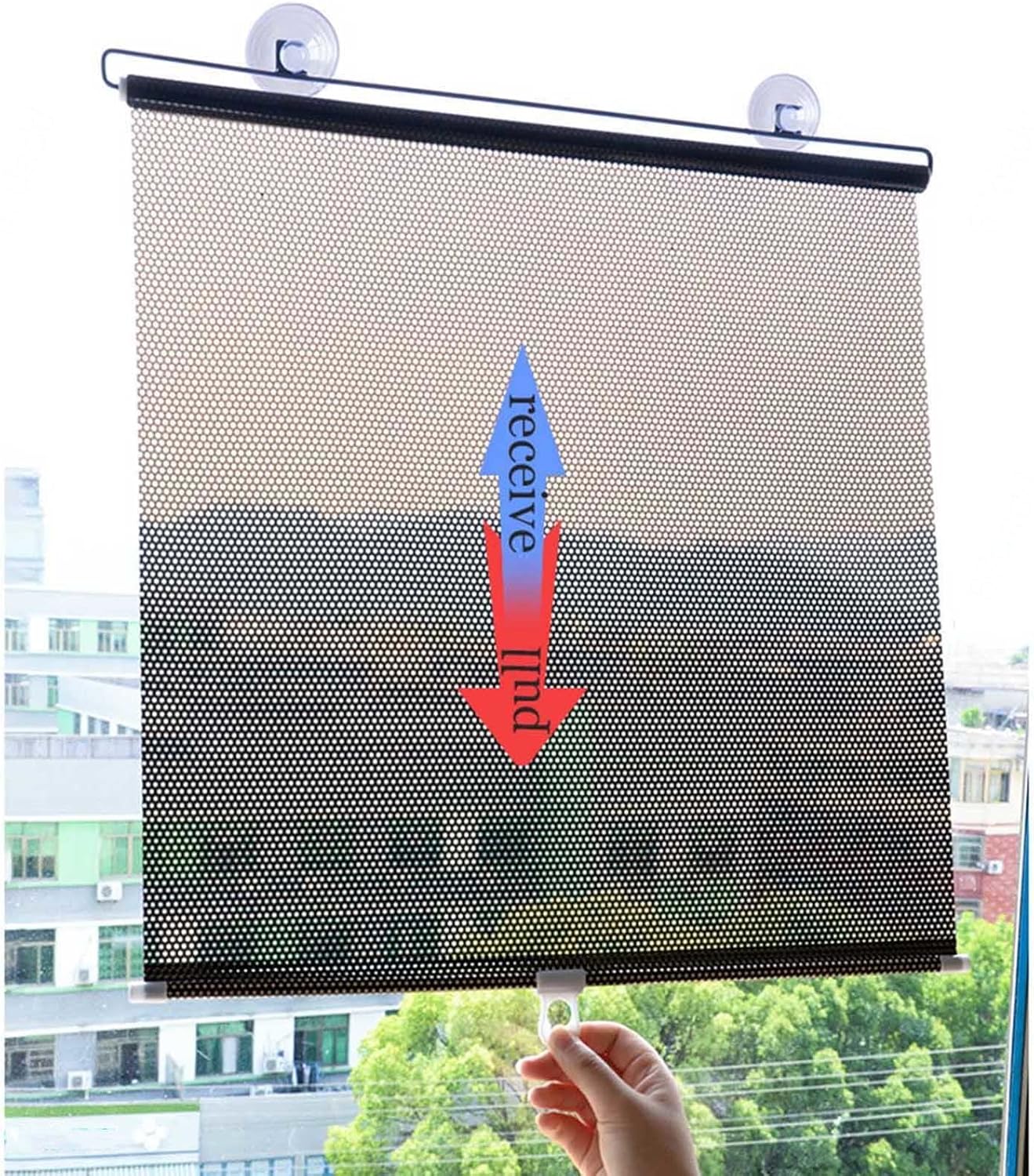 ZS - Blackout Roller Blind with Sun Shade Without Drilling Blackout Curtains With Suction Cup