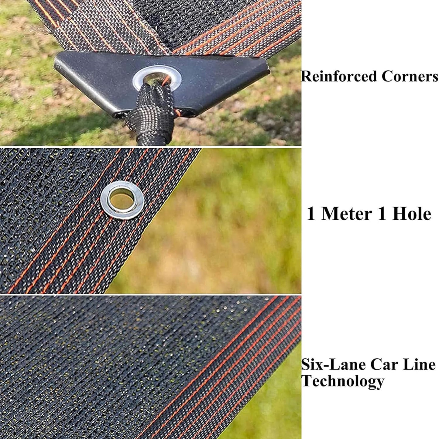 ZS - Black Sunshade Net with Grommets 2m x 4m