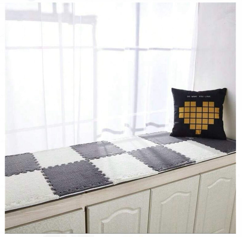 ZS - 10 Pieces Fluffy Puzzle Foam Floor Mat