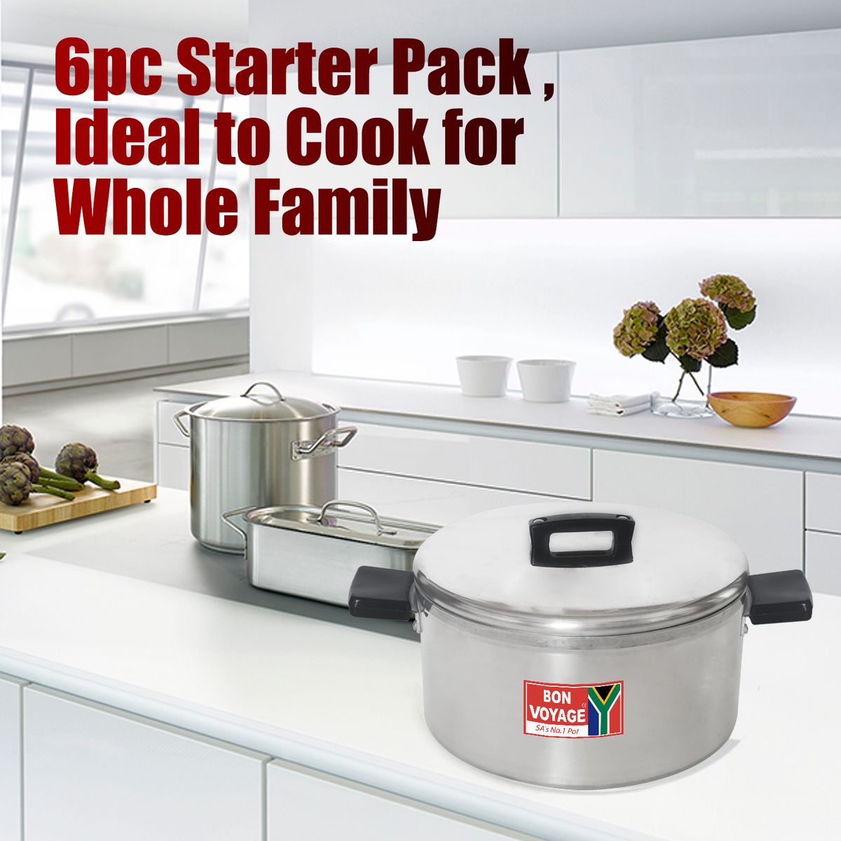 ZS - Bon Voyage - 6 Piece Pots Set Cookware Aluminium Stew Pan
