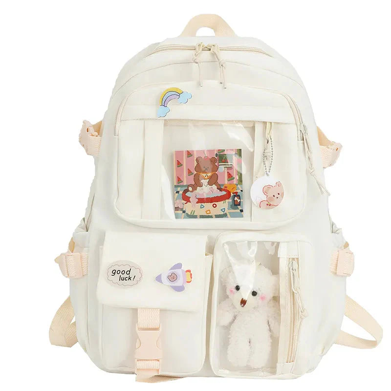 ZS - Trendy Cute - Kawaii Fashion School Bag with Customizable Design & Dolls