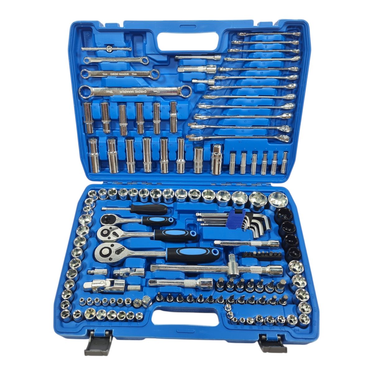 ZS - 151-Piece Chrome Vanadium Socket Set - 1/4", 3/8" & 1/2" Drive Tool Kit