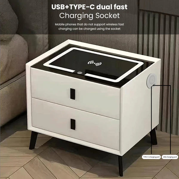 ZS - SMART SIDE TABLE WITH WIRELESS CHARGING STATION Nightstand