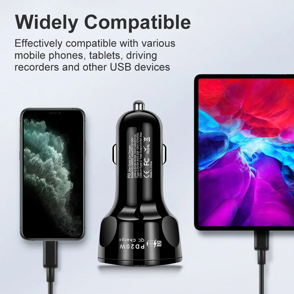 ZS - 4 Port Fast Charging Car Charger