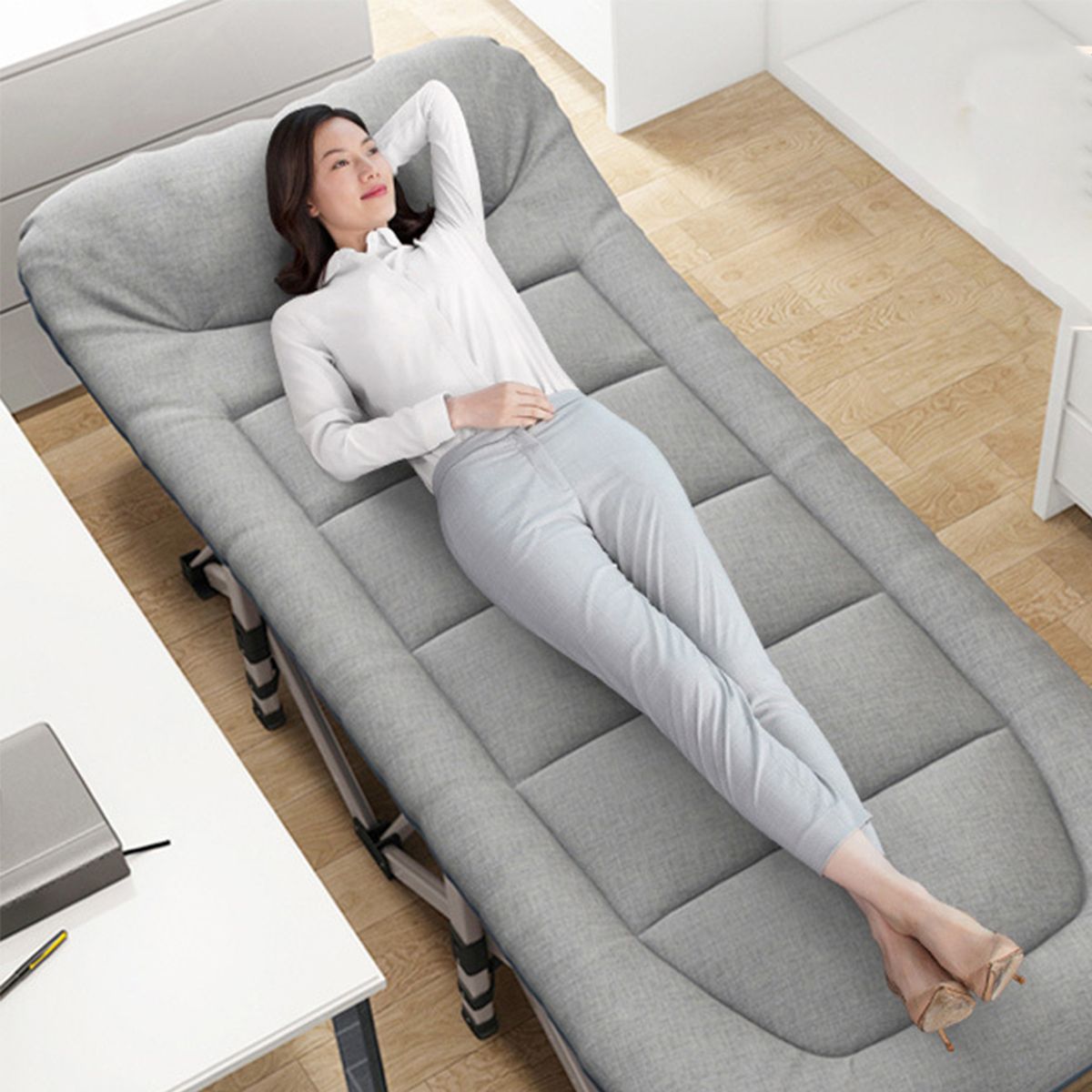 ZS - 190CM Outdoor Portable Recliner Single Camping Bed Folding Bed