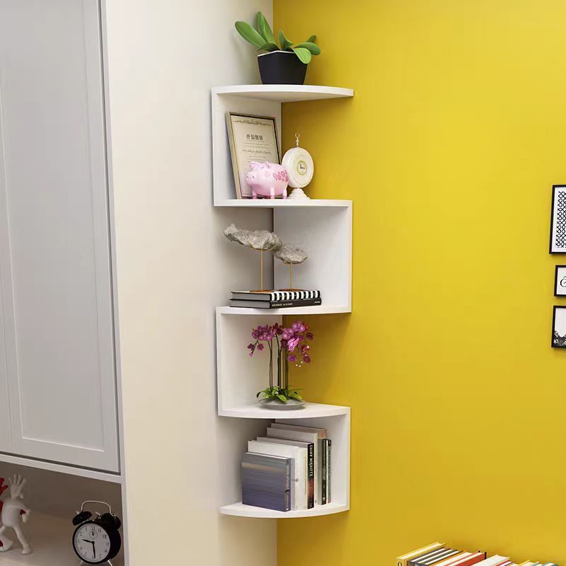 ZS - 5-Tier Corner Wall Mount Bookshelf Organizer Storage Shelf Rack