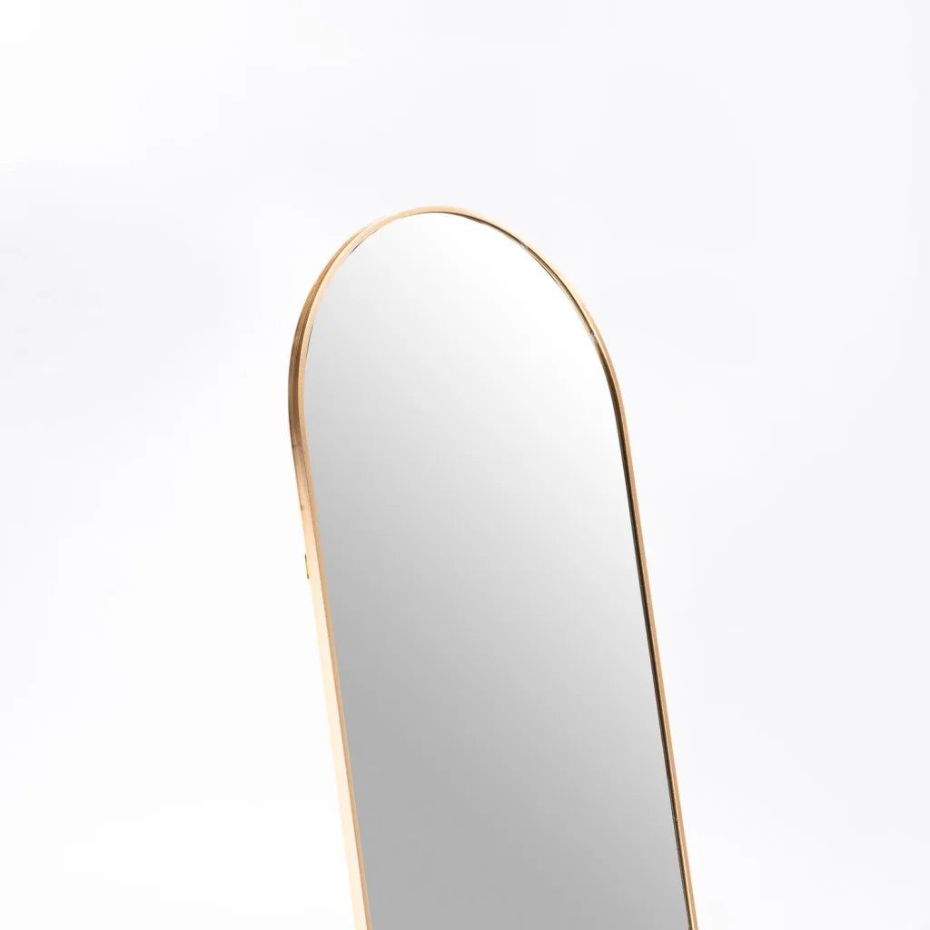 ZS - Free-Standing or Wall-Mount Aluminum Frame Arched Mirror - 146 cm x 36 cm