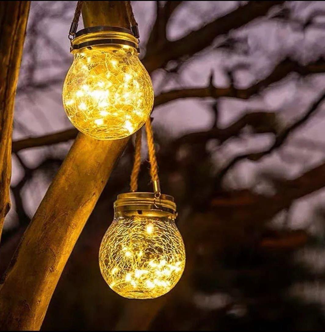 ZS - Solar Lamp Crack Jar Glass