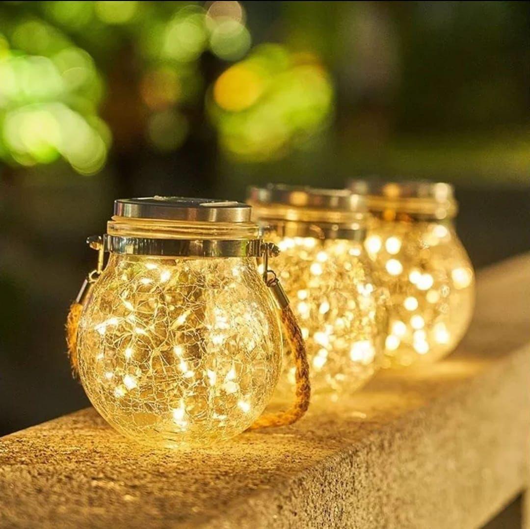 ZS - Solar Lamp Crack Jar Glass