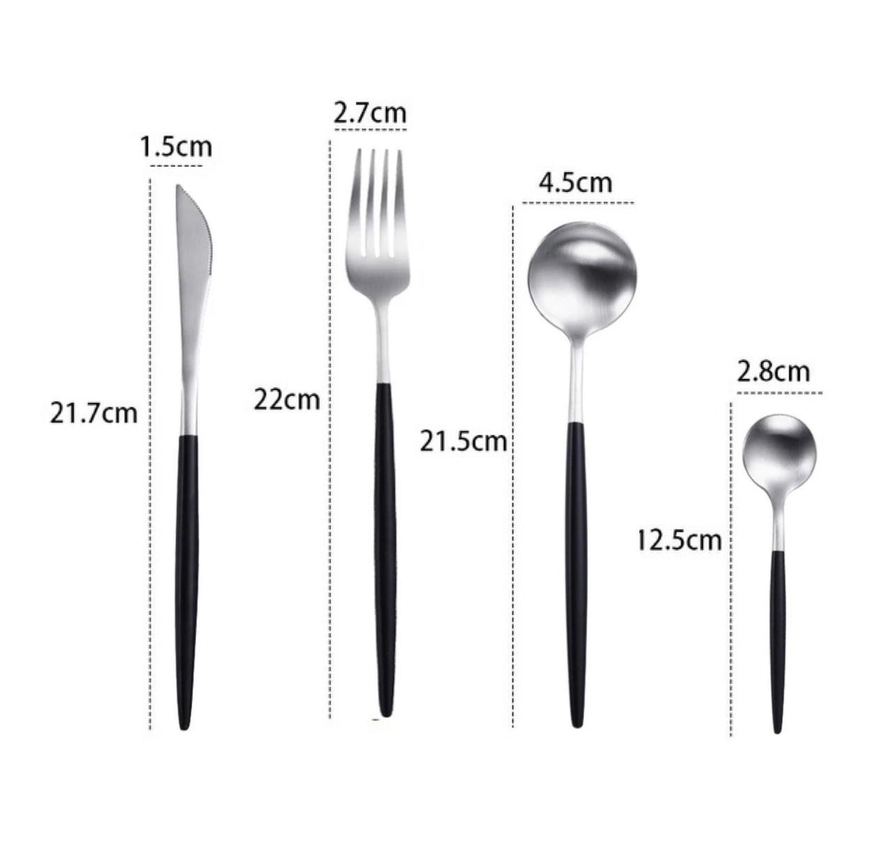ZS - 2 Tone Cutlery Set 24pcs Set - Red and Gold