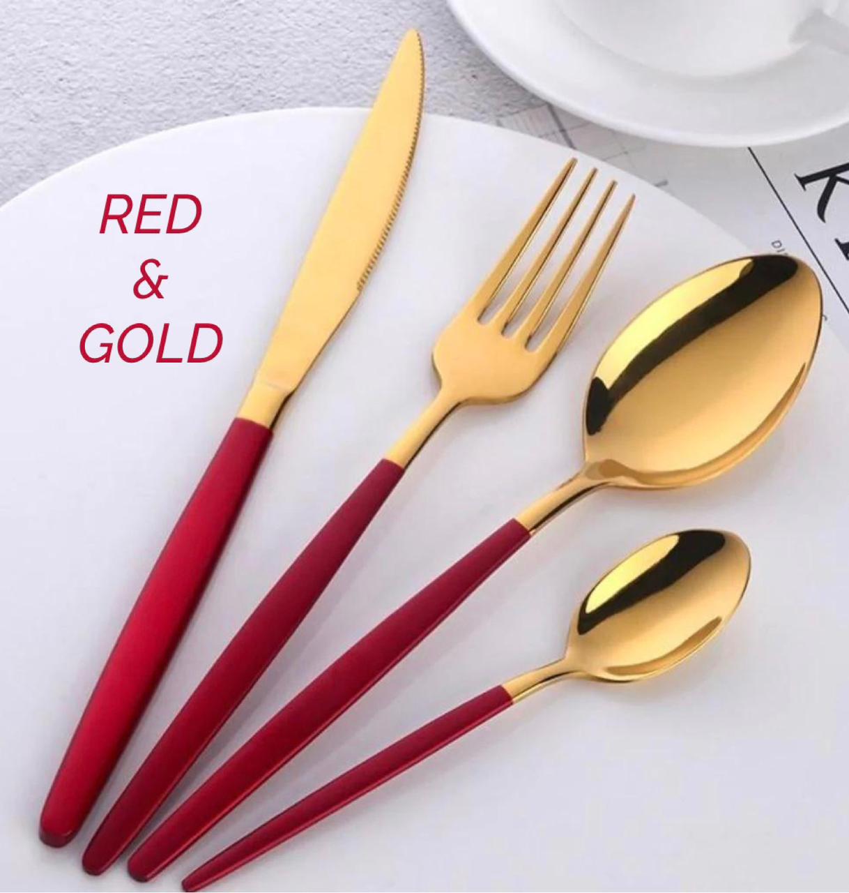 ZS - 2 Tone Cutlery Set 24pcs Set - Gray and Gold