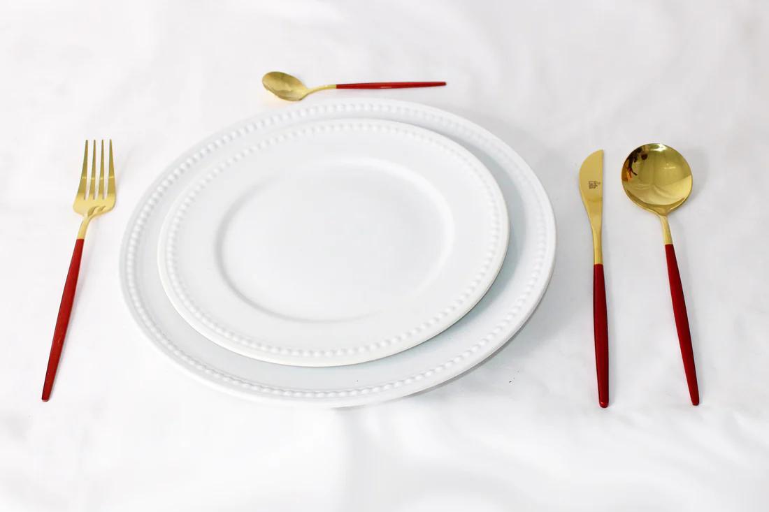 ZS - 2 Tone Cutlery Set 24pcs Set - Red and Gold