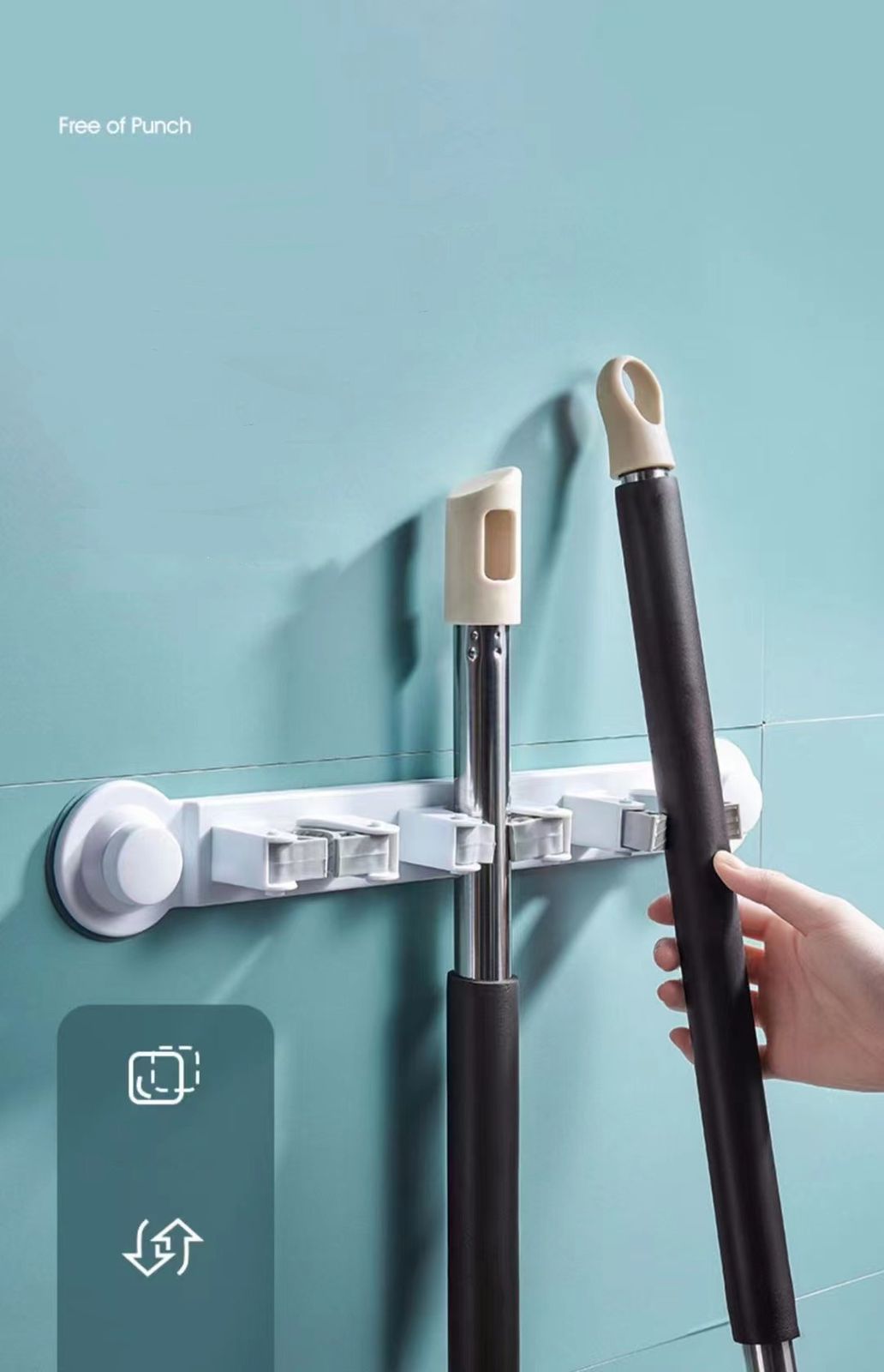 ZS - Triple Broom/Mop Holder