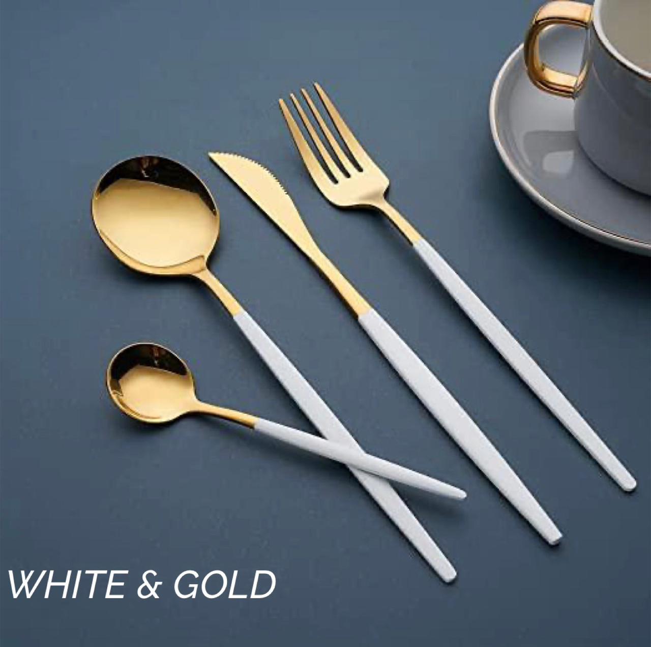 ZS - 2 Tone Cutlery Set 24pcs Set - Gray and Gold