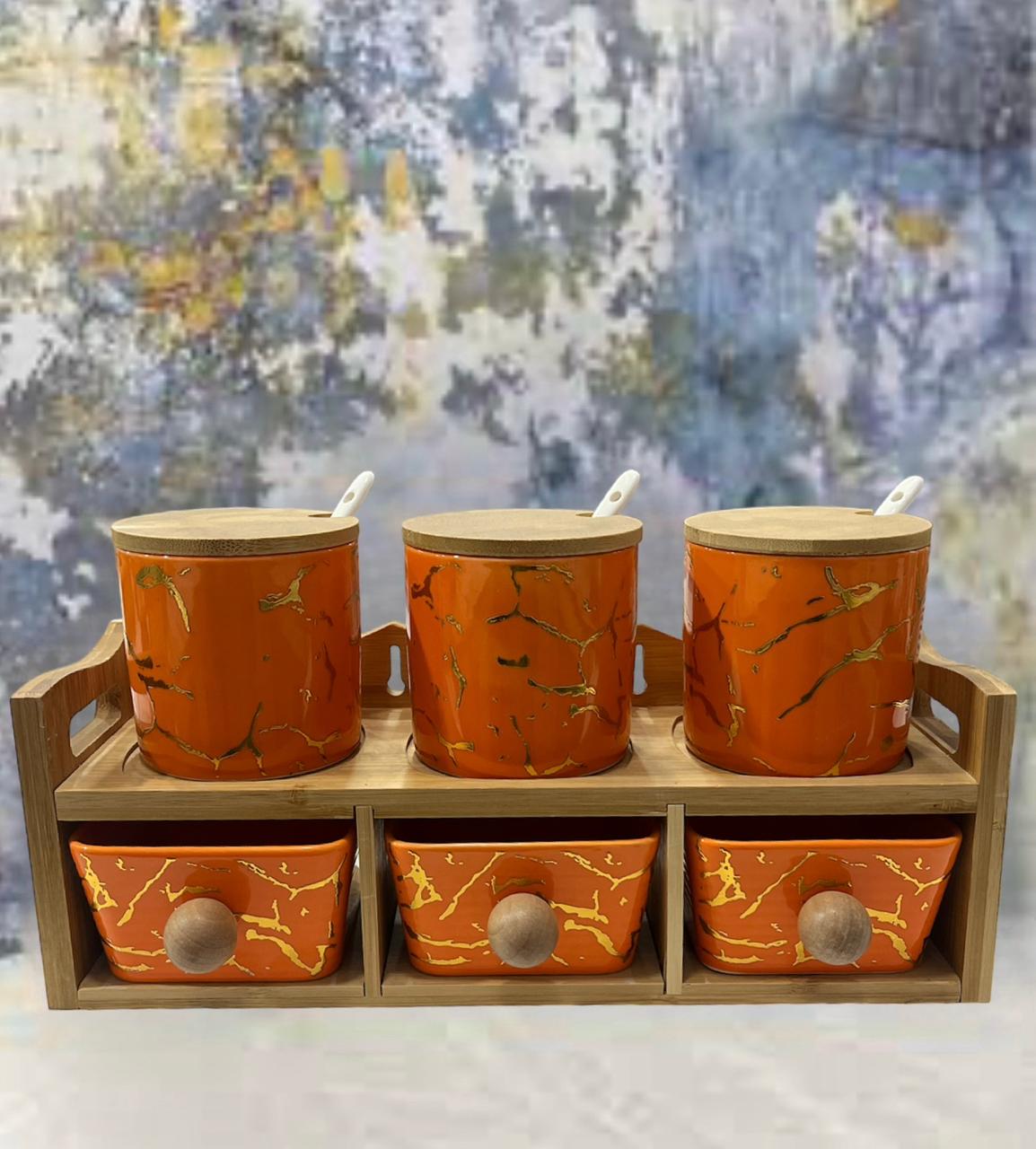 ZS - 6 Pieces Condiment/Seasoning Jar Set
