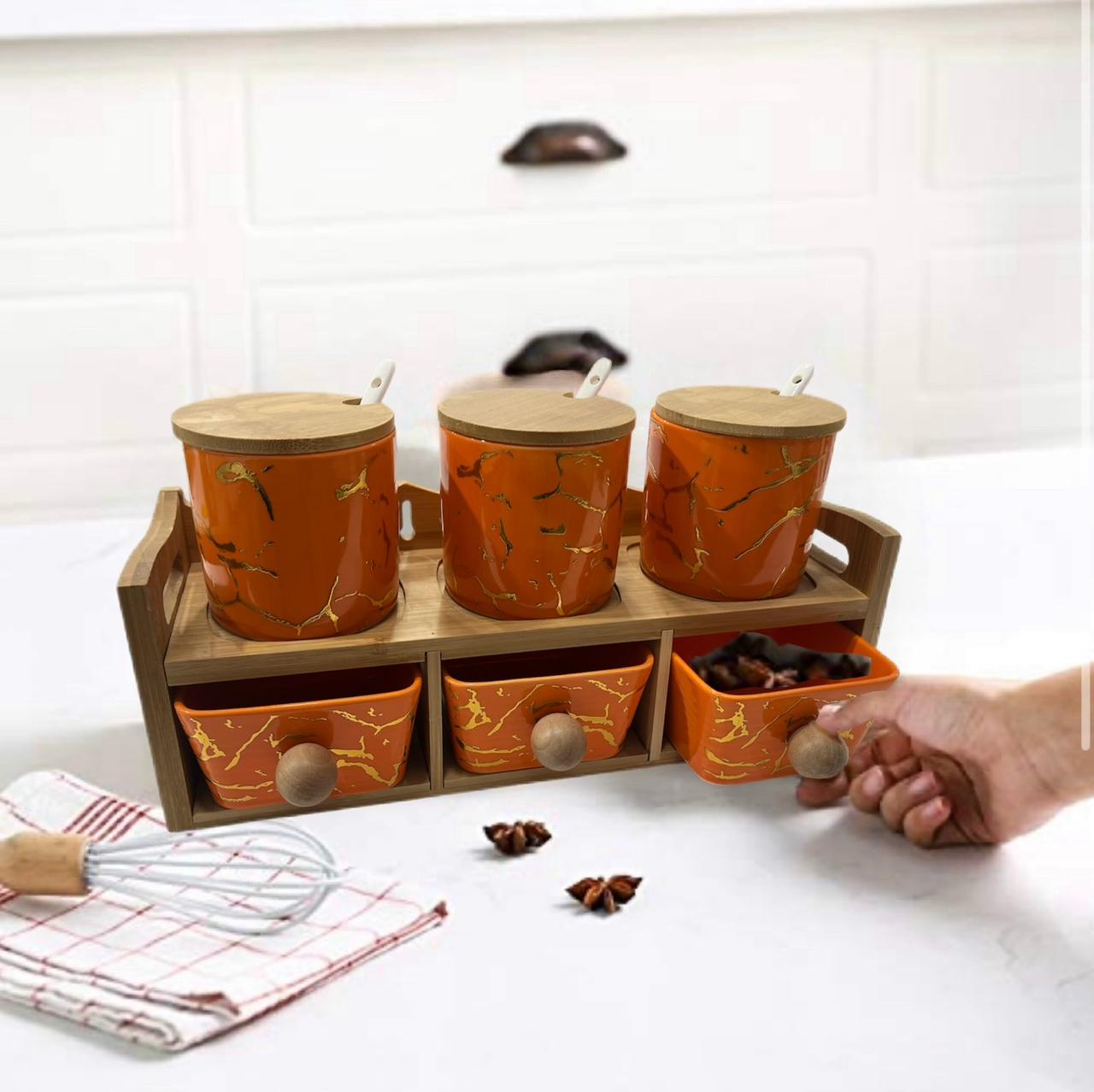 ZS - 6 Pieces Condiment/Seasoning Jar Set