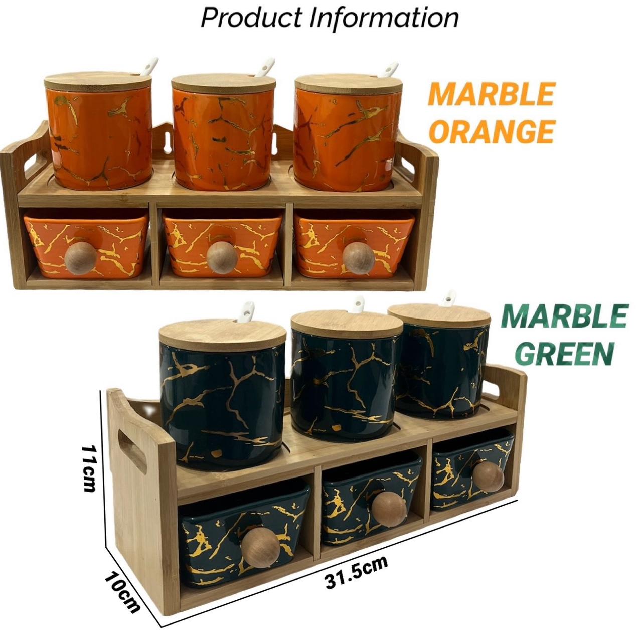 ZS - 6 Pieces Condiment/Seasoning Jar Set