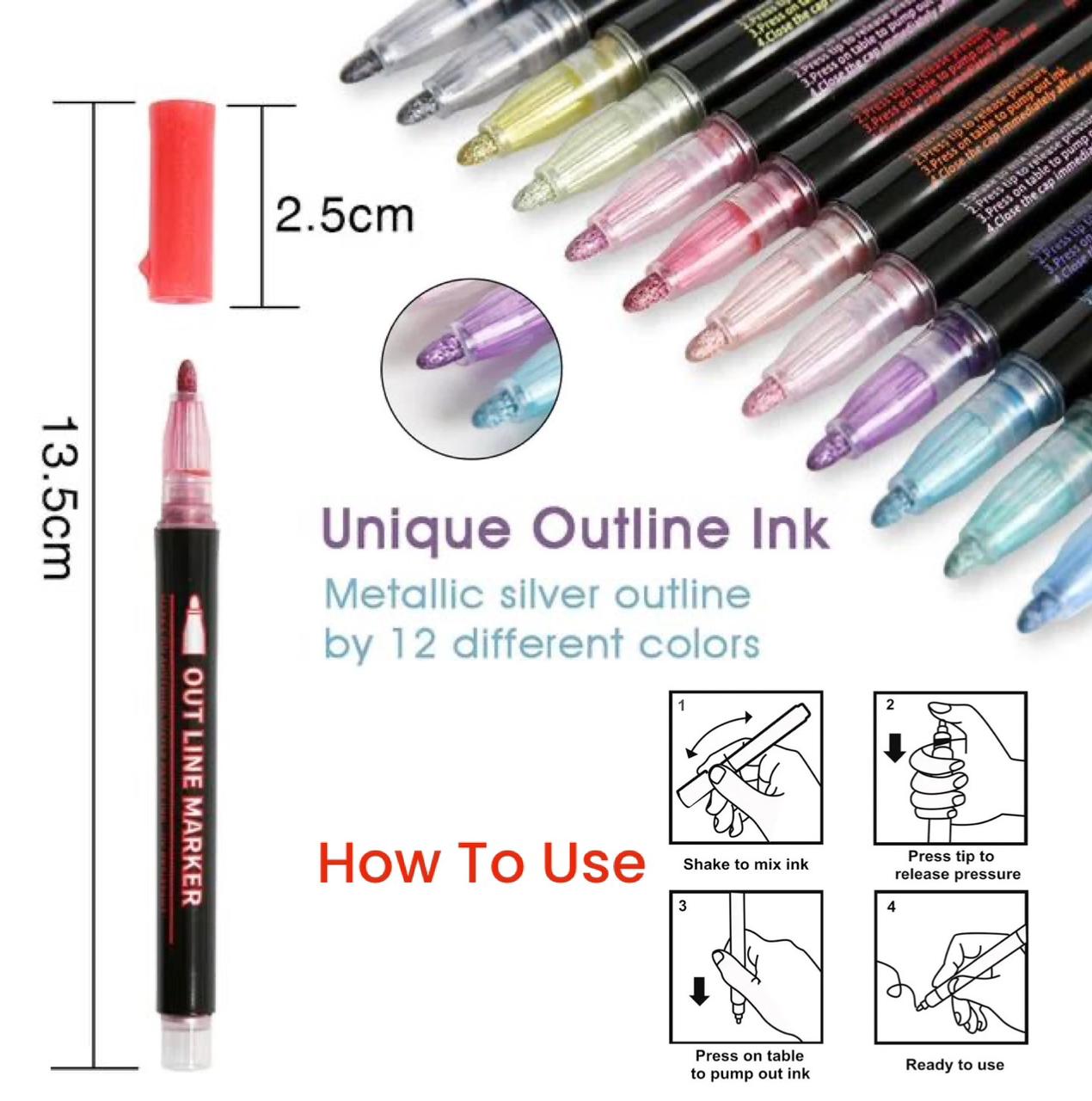 ZS - Magical Outline Markers 12pcs Pack
