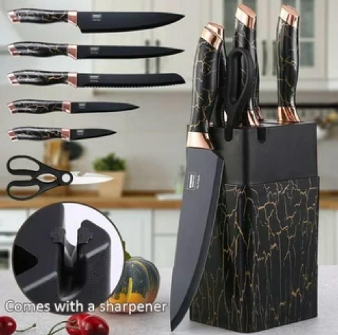 ZS - All in one Pro 7pcs Knife Set with Sharpener