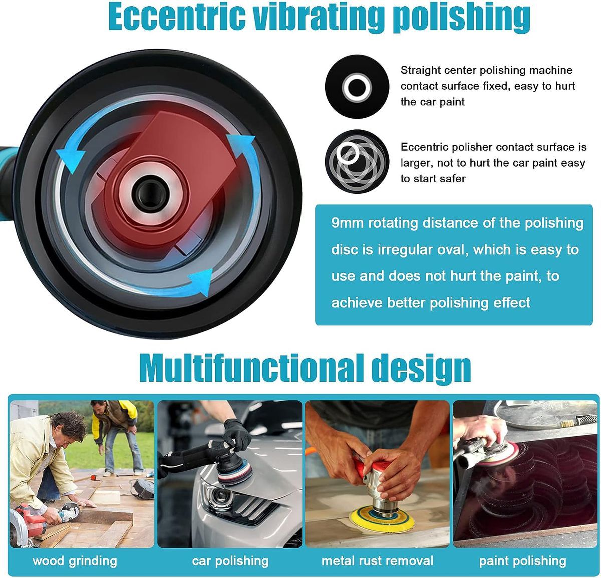 ZS - Car Polishing Machine 8 Speed Levels Adjustable CORDLESS