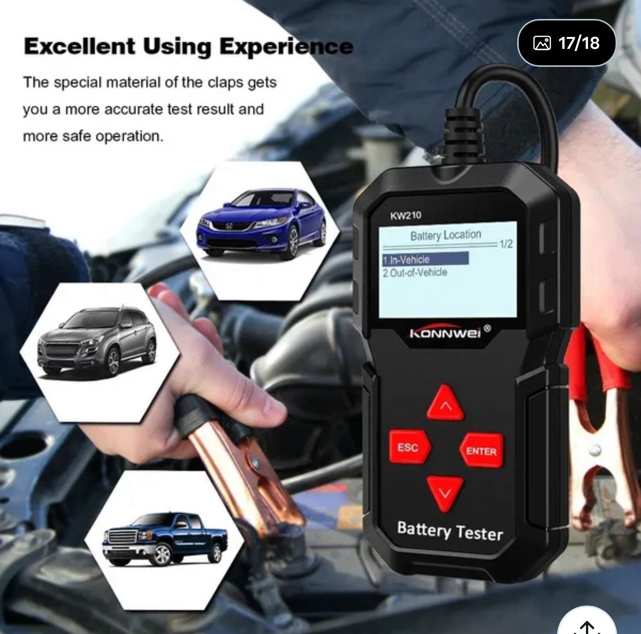 ZS - Konwei KW210 12V Battery Tester