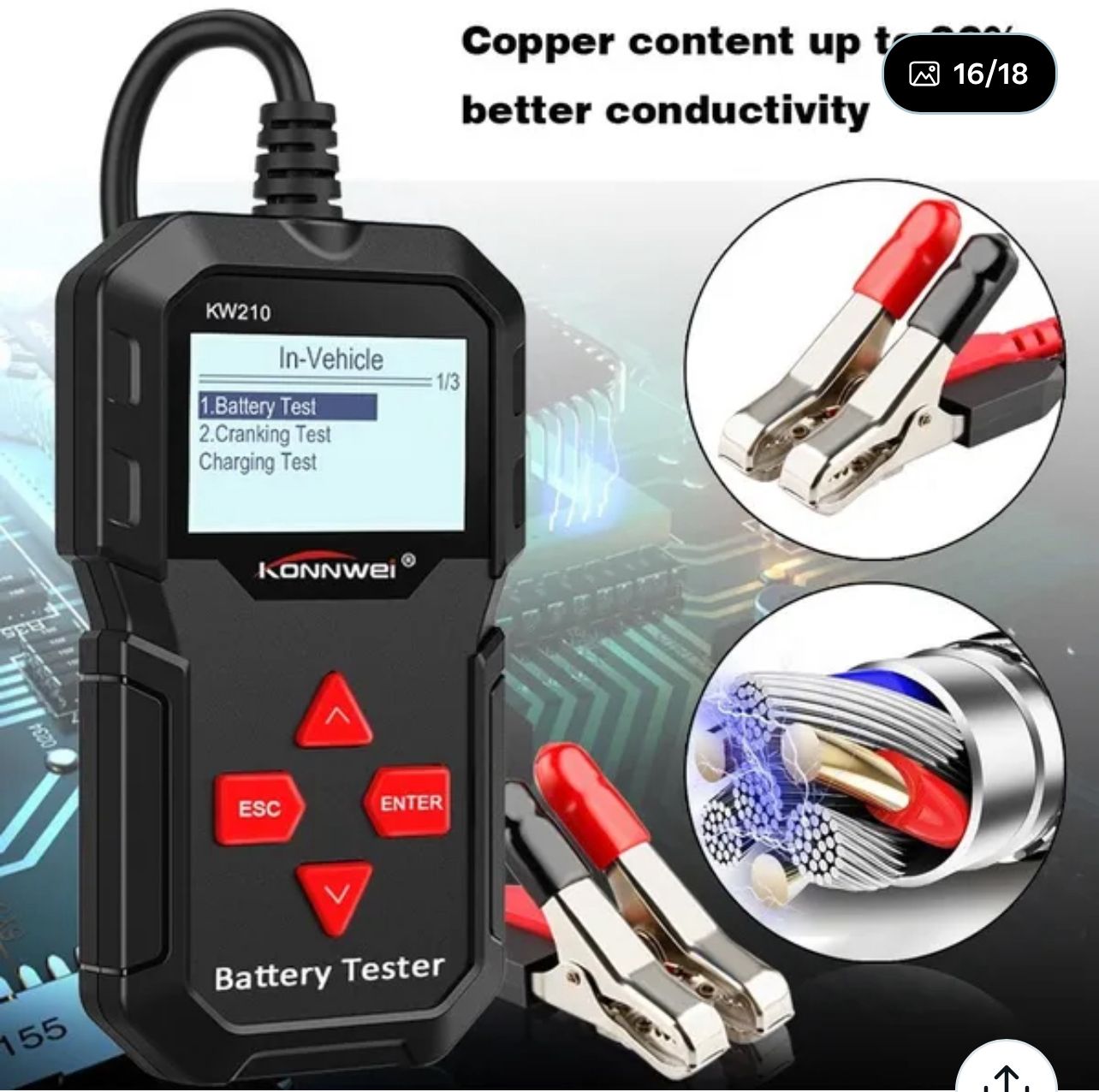ZS - Konwei KW210 12V Battery Tester