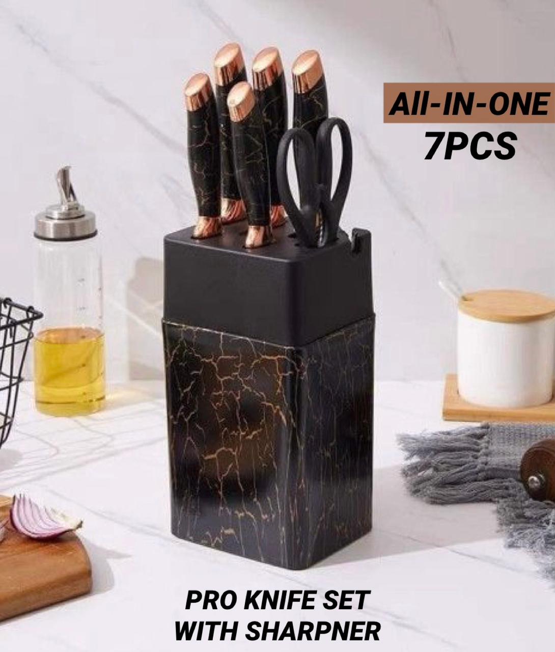 ZS - All in one Pro 7pcs Knife Set with Sharpener