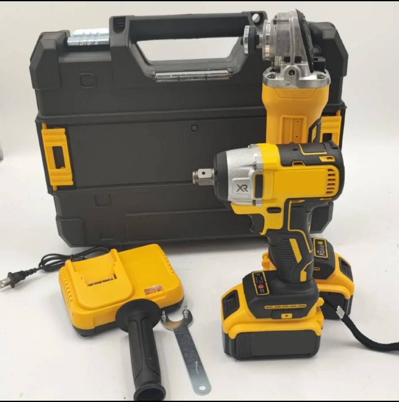 ZS - 2 in 1 Cordless 21V Power Tool Set - 1/4 Inch Impact Wrench + Angle Grinder