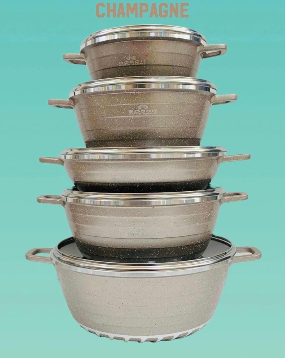 ZS - Aluminum 10 Piece Non Stick Coating Pot Set