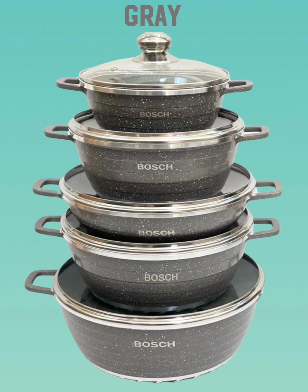 ZS - Aluminum 10 Piece Non Stick Coating Pot Set