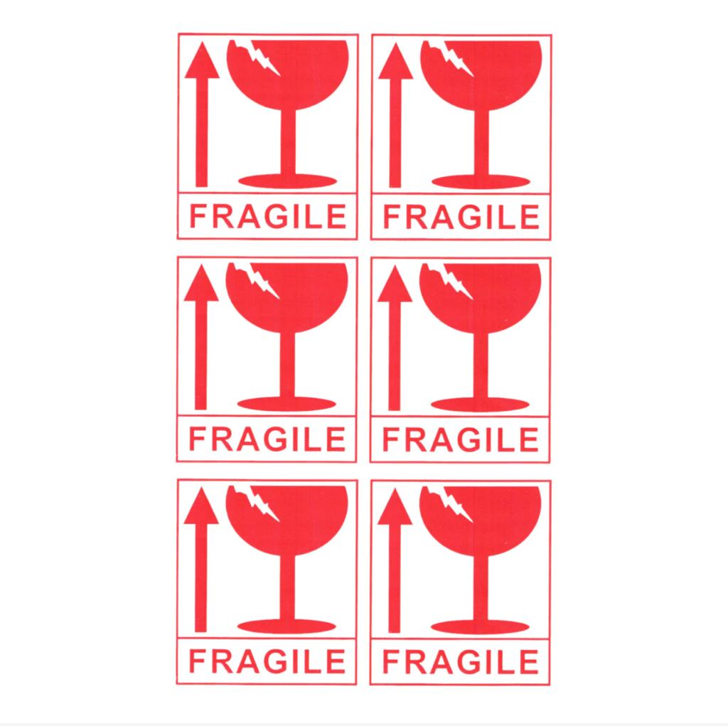 ZS - Fragile Sticker 8x7cm 200 Pack