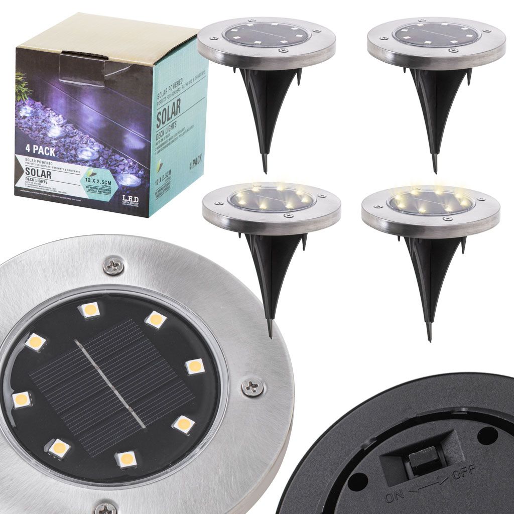 ZS - 4PCS Solar Powered 8 LED Ground Light For Borders Driveway Pathways