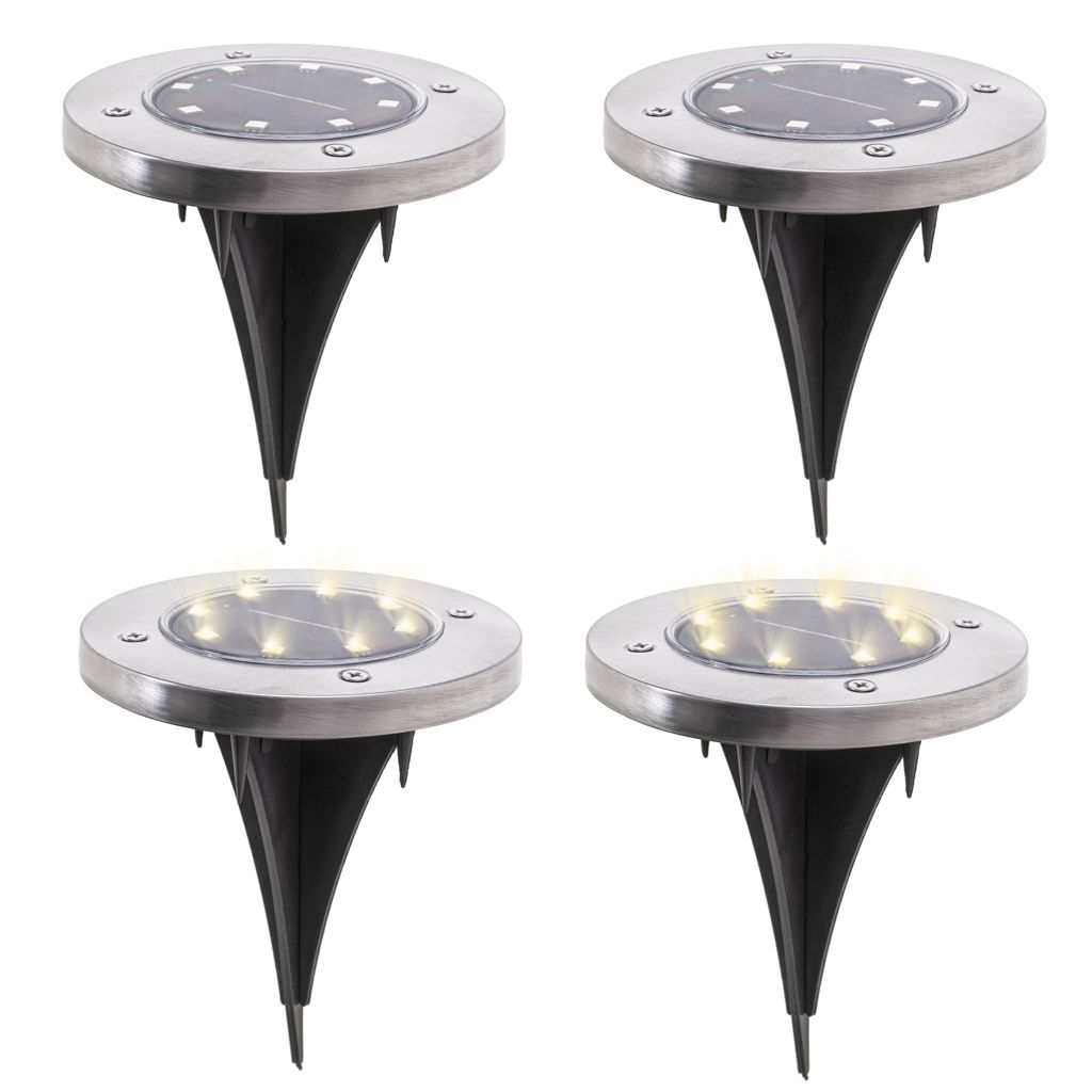 ZS - 4PCS Solar Powered 8 LED Ground Light For Borders Driveway Pathways