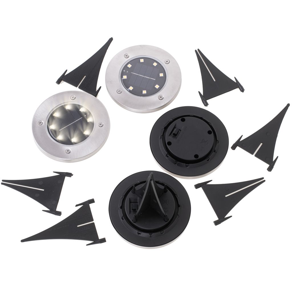 ZS - 4PCS Solar Powered 8 LED Ground Light For Borders Driveway Pathways