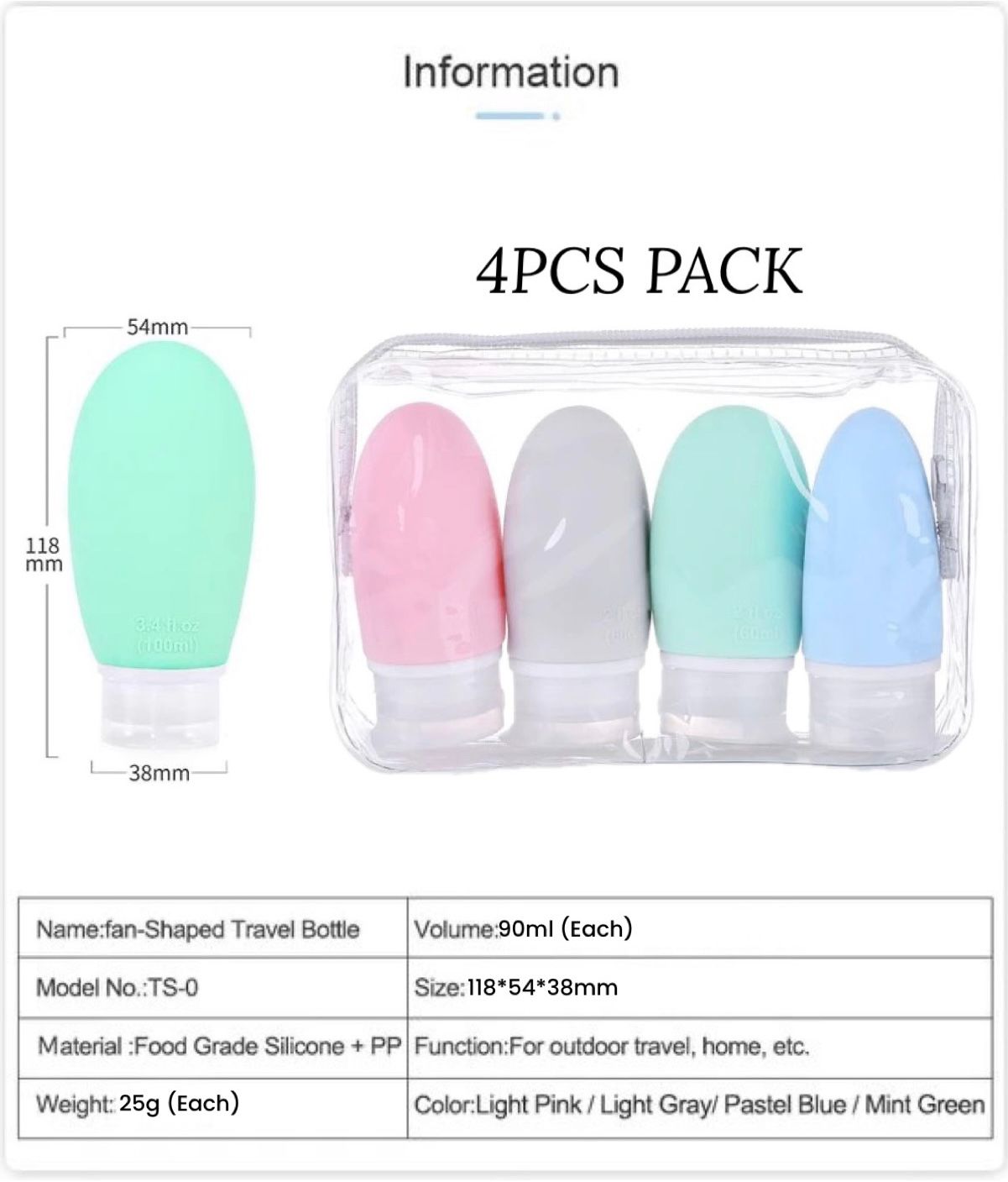 ZS - Travel Bottle 4pcs Pack
