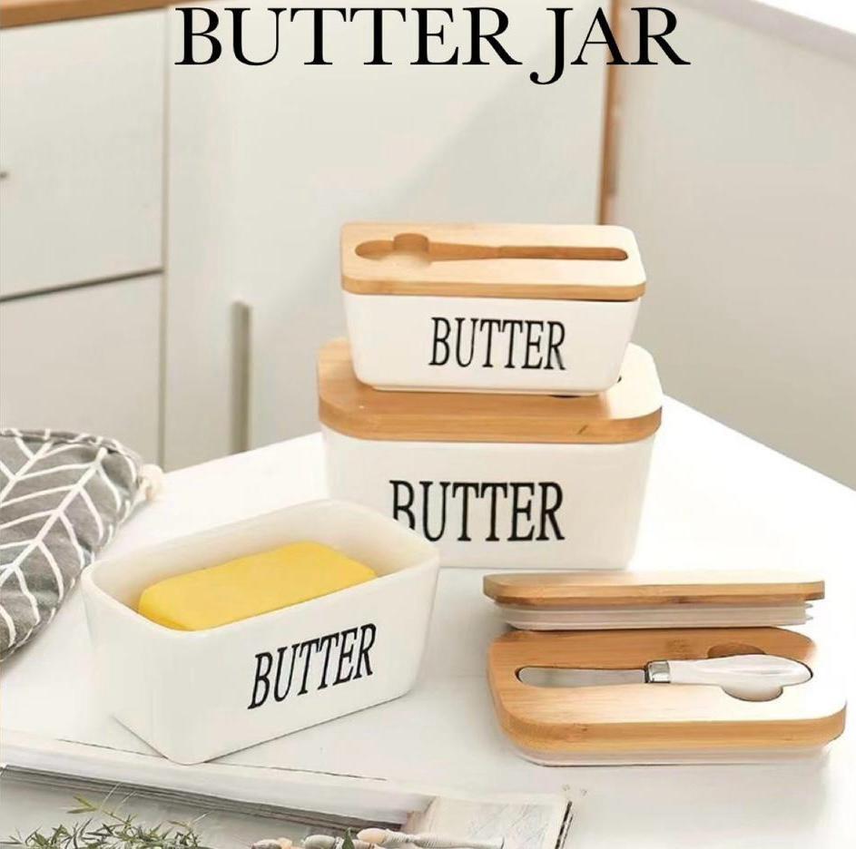 ZS - Ceramic Butter Jar with Butter Knife