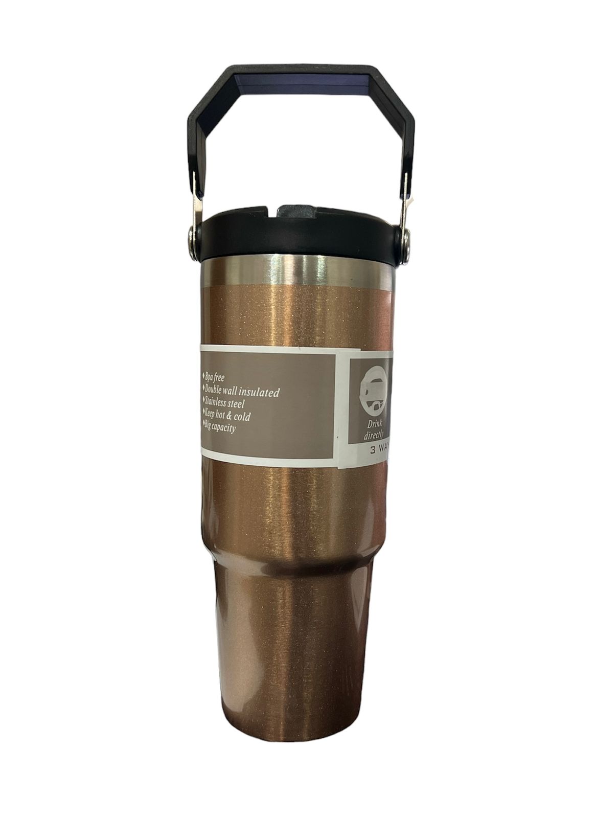 ZS - 890ml/300oz Thermal Insulated Travel Mug with Carry Handle and Straw