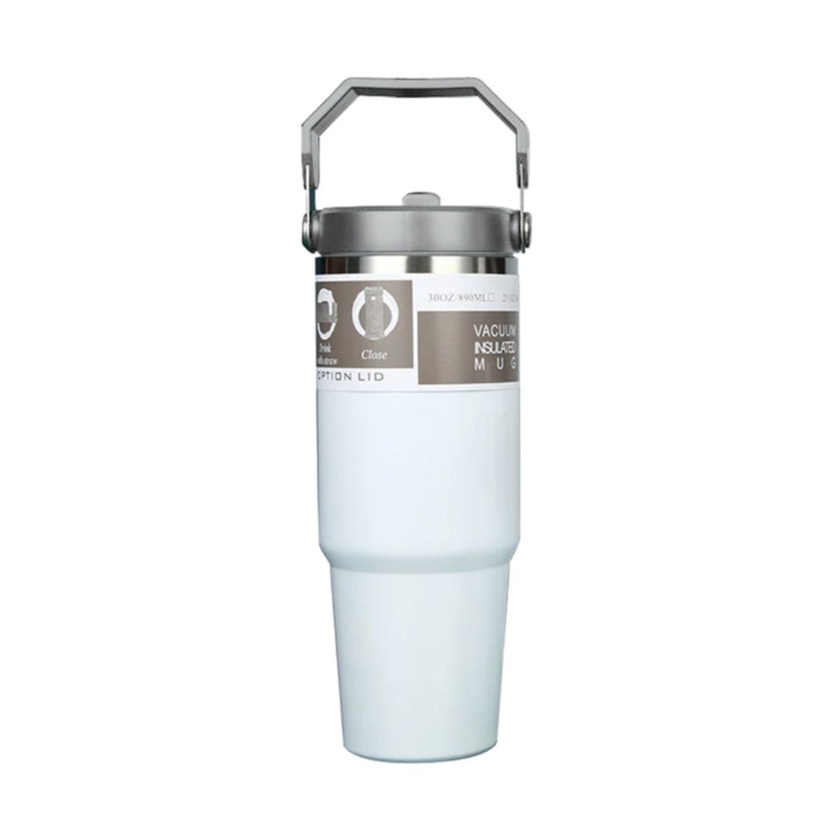 ZS - 890ml/300oz Thermal Insulated Travel Mug with Carry Handle and Straw