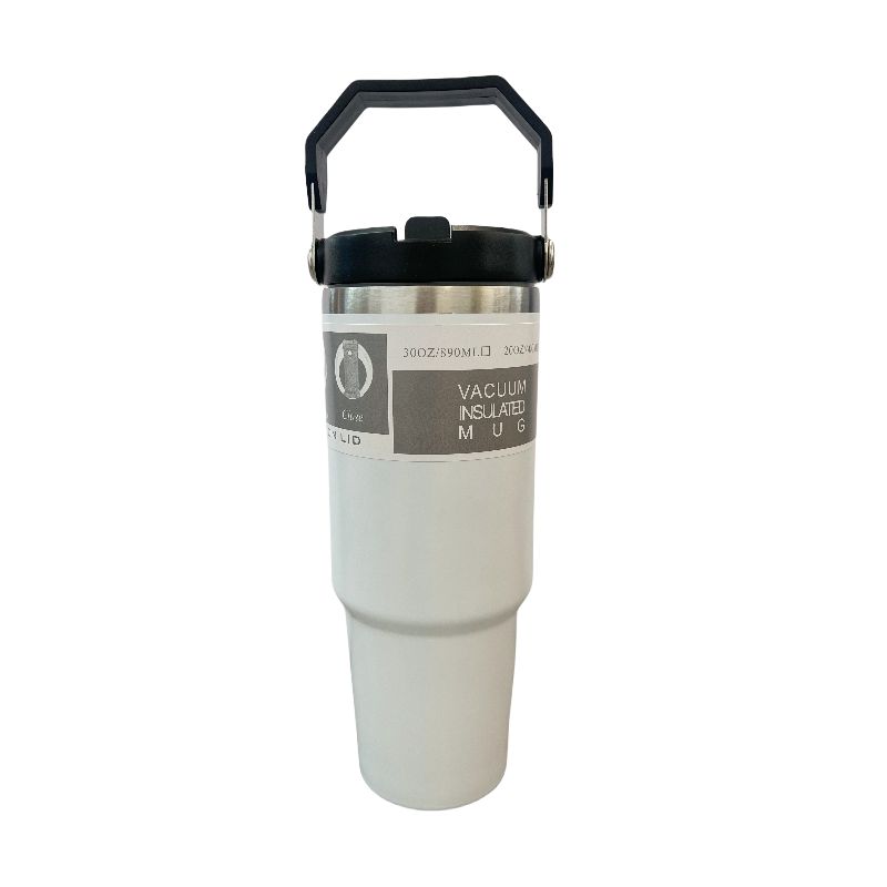 ZS - 890ml/300oz Thermal Insulated Travel Mug with Carry Handle and Straw