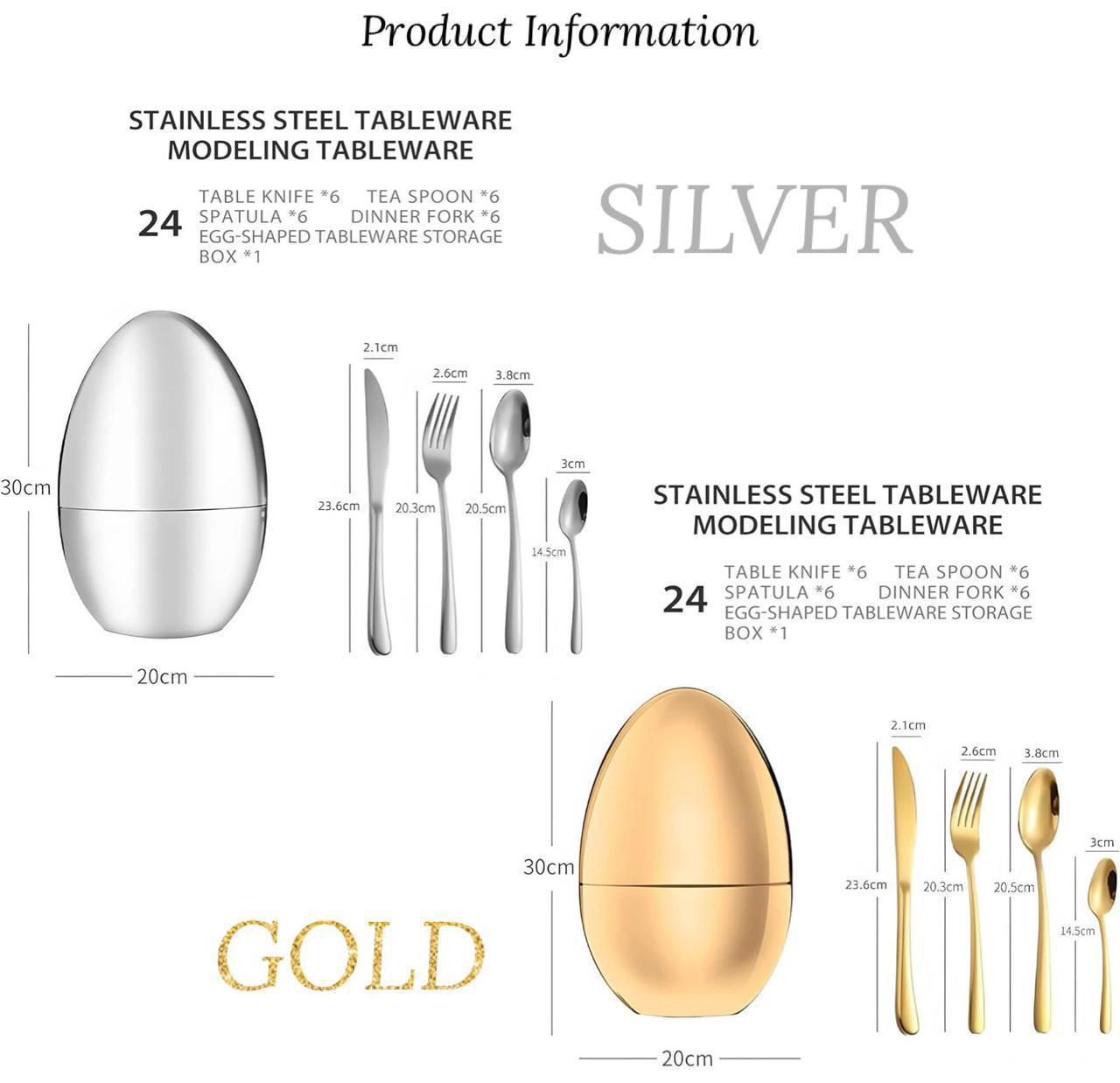 ZS - Egg Shaped Cutlery Set 24pcs