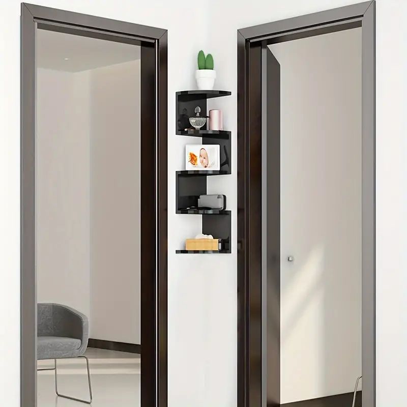 ZS - 5-Tier Corner Wall Mount Bookshelf Organizer Storage Shelf Rack