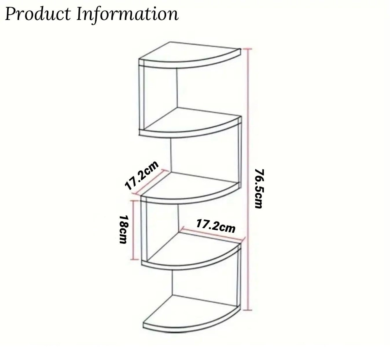 ZS - 5-Tier Corner Wall Mount Bookshelf Organizer Storage Shelf Rack