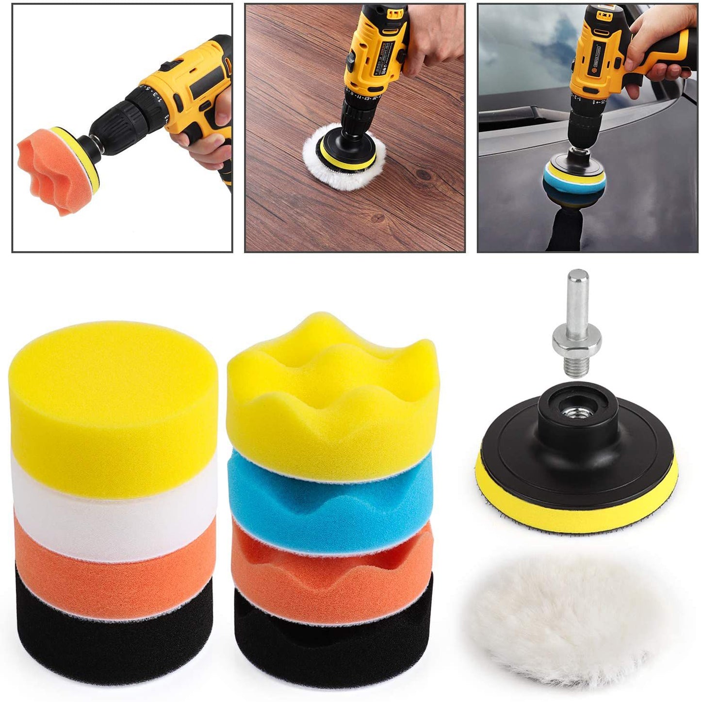ZS - 11 Piece Car Foam Drill Polishing Pad Kit