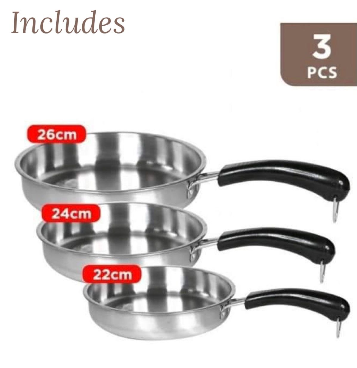 ZS - 3PCs Frying Pan Set